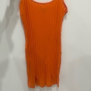 Orange Slit Dress